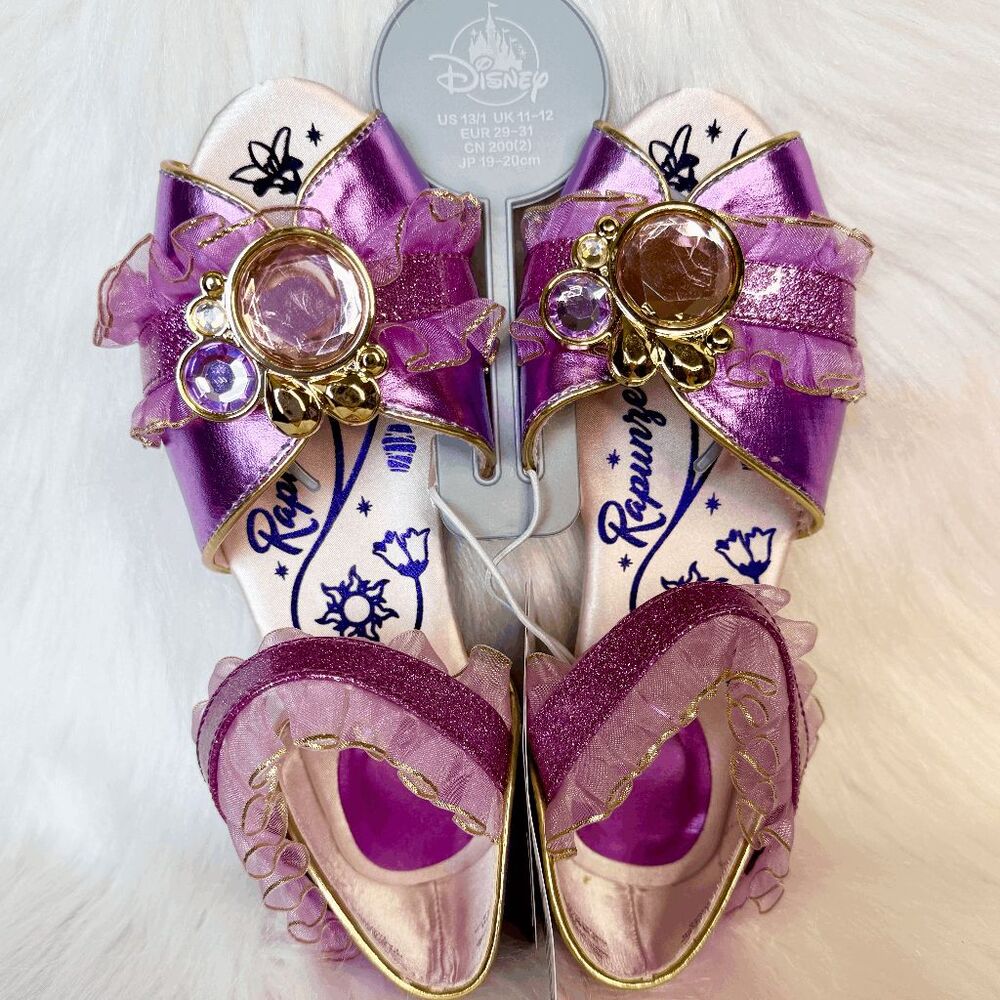 Rapunzel Tangled Costume Dress up Princess Shoes NWT Disney Size 13/1 Girls Kids